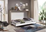 Juist opklapbed horizontaal - 120x200 - Wit/eikenkleur