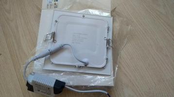 Vierkant LED 9W inbouwspot maat 135mm (230V) (8 stuks) beschikbaar voor biedingen