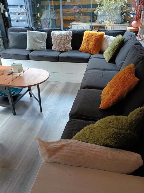 steigerhouten hoekbank, Huis en Inrichting, Banken | Complete zithoeken, Zo goed als nieuw, Ophalen