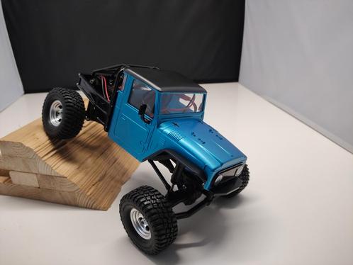 Traxxas TRX-4M met Injora FJ-40 body en custom elektronica, Hobby en Vrije tijd, Modelauto's | 1:18, Zo goed als nieuw, Auto, Overige merken