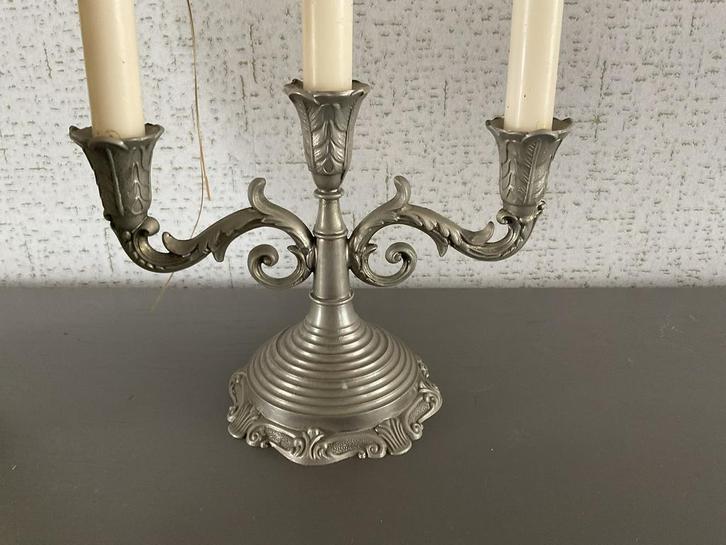 Prachtige vintage 3 armige kaarsenkandelaar, Antiek en Kunst, Antiek | Kandelaars, Overige materialen, Ophalen of Verzenden