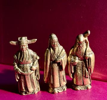 3 chinese wijsgeren. Massief gegoten brons/messing? beschikbaar voor biedingen