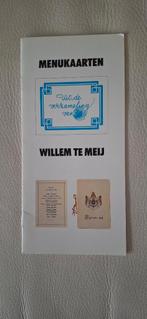 Uit de verzameling Menukaarten van  Willem te Meij, Verzamelen, Ophalen of Verzenden, Zo goed als nieuw