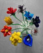 9 unieke handgeblazen bloemen lengte ca 35 cm, Ophalen