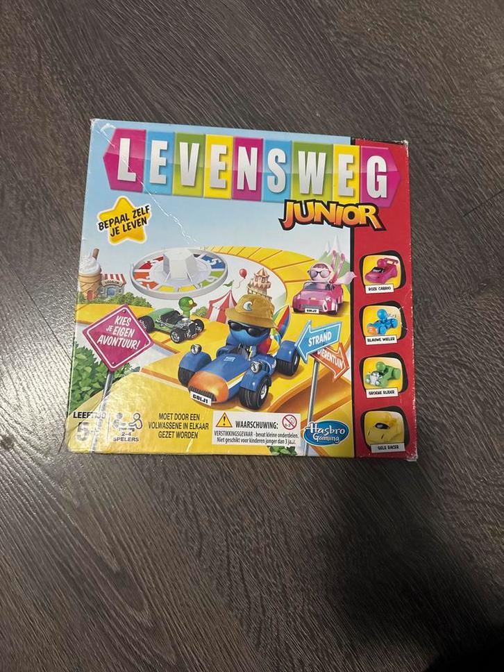 Levensweg Junior Bordspel, Hobby en Vrije tijd, Gezelschapsspellen | Bordspellen, Gebruikt, Drie of vier spelers, Ophalen of Verzenden