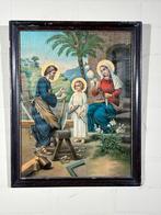 Oude religieuze prent Heilige Familie, Antiek en Kunst, Antiek | Religie, Ophalen