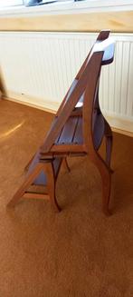 Houten Trapstoel / Bibliotheekstoel, Huis en Inrichting, Stoelen, Ophalen, Gebruikt, Bruin, Klassiek