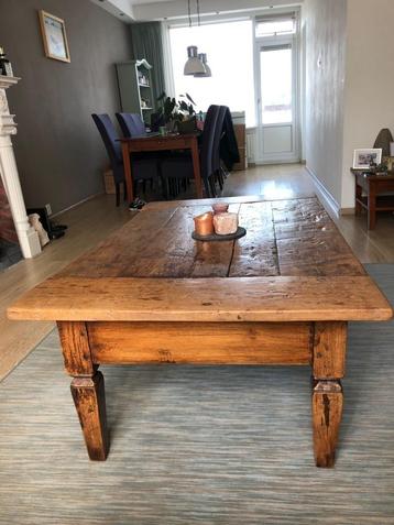 vintage eikenhouten Salontafel stoer robuust eikenhout tafel beschikbaar voor biedingen