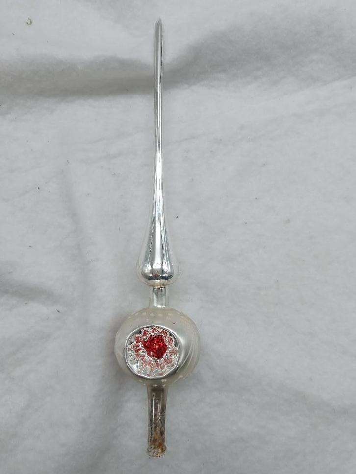 Mooie oude glazen piek - deukpiek, Diversen, Kerst, Gebruikt, Ophalen of Verzenden