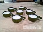Set leren kaarsenhouders met kaars zwart gevlamd, Overige materialen, Crème, Info@hout-art.nl, Nieuw