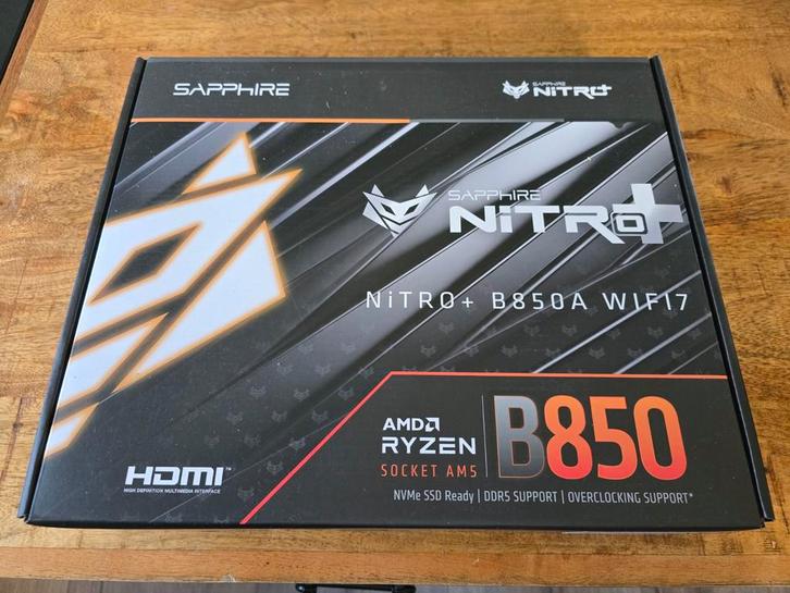 SAPPHIRE NITRO+ B850A WIFI-7 AM5 Moederbord, Computers en Software, Moederborden, Nieuw, AMD, DDR5, Ophalen