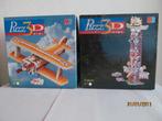 Twee MB 3d puzzels , Totempaal en vliegtuig., Hobby en Vrije tijd, Denksport en Puzzels, Ophalen, Minder dan 500 stukjes, Zo goed als nieuw