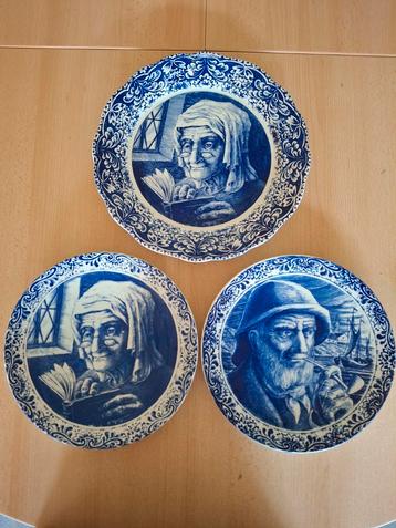 Delfts Blauw Borden Set - 3 stuks beschikbaar voor biedingen