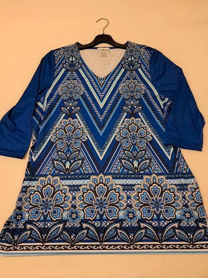 DIVERSE NIEUWE SHIRTS GLANSSTOF KREUKVRIJ MAAT 46 + 1 BROEK, Kleding | Dames, T-shirts, Nieuw, Maat 46/48 (XL) of groter, Blauw