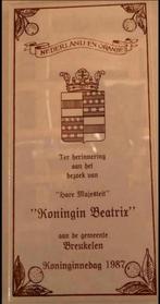 Wandtegel bezoek Koningin Beatrix aan Breukelen 1987, Antiek en Kunst, Antiek | Wandborden en Tegels, Ophalen of Verzenden