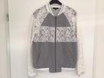 Yest jasje, vest, maat 40 large, grijs met wit kant, zgan, Maat 38/40 (M), Ophalen of Verzenden, Zo goed als nieuw, Grijs