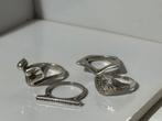 Vier Sterling Zilveren ringen ( ring maat 17 ), Gebruikt, Ophalen of Verzenden, 17 tot 18, Dame