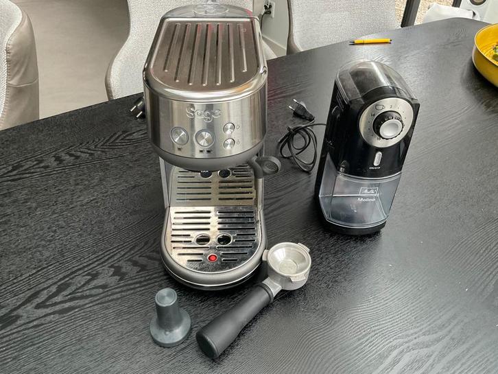 Sage koffie/expressomachine, Witgoed en Apparatuur, Koffiezetapparaten, Gebruikt, Gemalen koffie, Espresso apparaat, 2 tot 4 kopjes