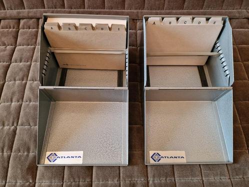Kaartenbakken Atlanta + indexkaarten - metaal. Vintage., Diversen, Bureau-accessoires, Zo goed als nieuw, Ophalen of Verzenden