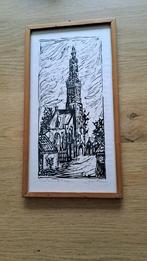 ets van kerktoren Edam, Antiek en Kunst, Kunst | Etsen en Gravures, Ophalen of Verzenden