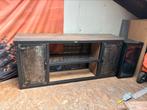 Staal eiken dressoir kast koffie pantry tv meubel side table, Ophalen, Industrieel landelijk, 150 tot 200 cm, Zo goed als nieuw