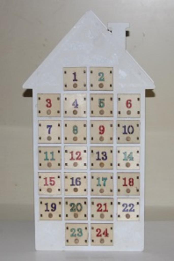 Adventskalender met laatjes - 119986/7 - hoogte 42 cm, Diversen, Kerst, Zo goed als nieuw, Ophalen of Verzenden