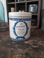 Oud antiek brocante blikje ye olde englisch mint wit blauw., Ophalen of Verzenden, Zo goed als nieuw, Overige, Overige merken