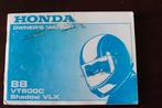 Honda VT600 C Shadow VLX 1988 motorcycle owner's manual, Ophalen of Verzenden, Honda