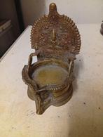 Bronzen lamp uit India / Lakshmi olie tempel lamp, Antiek en Kunst, Antiek | Koper en Brons, Ophalen of Verzenden
