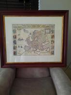 Groot Schilderij - Oude Kaart Europa - 80x67 cm, Antiek en Kunst, Ophalen