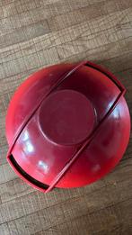 Le Creuset wok 36 cm, Ophalen of Verzenden, Gebruikt, Rood, Schaal