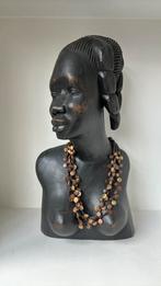 Afrikaanse Buste beeld met ketting, Ophalen of Verzenden