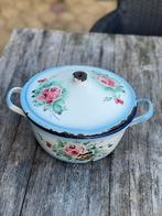 Vintage Geëmailleerde Japy Pan met Deksel, Antiek en Kunst, Antiek | Emaille, Ophalen of Verzenden