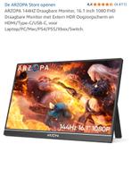 ARZOPA 16.1” FULL HD Portable Monitor, Gaming, IPS, 101 t/m 150 Hz, Ophalen of Verzenden