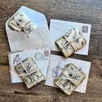 20 vintage look washi stickers 4x6,5 cm, bloemen, Ophalen of Verzenden