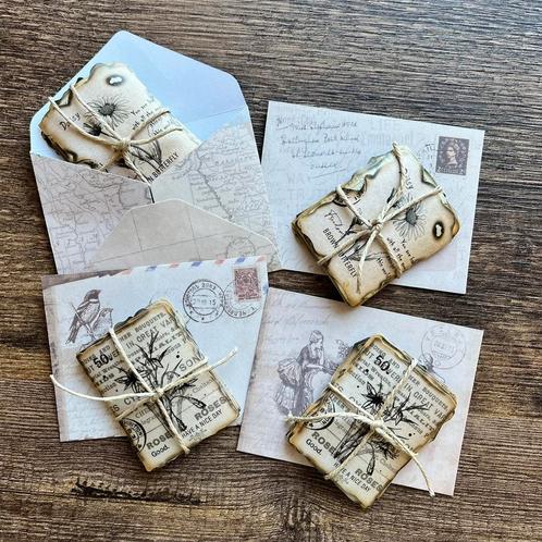 20 vintage look washi stickers 4x6,5 cm, bloemen, Hobby en Vrije tijd, Scrapbooking, Ophalen of Verzenden