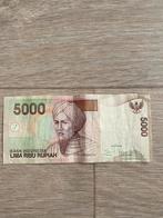 Indonesische Rupiah 5000 Bankbiljet, Ophalen of Verzenden, Los biljet