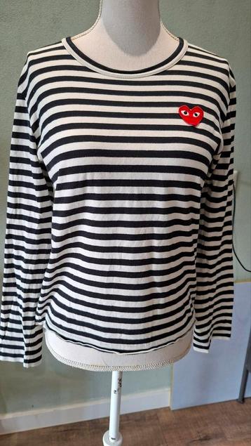 Play comme des garcons, zwart wit gestreept met lange mouwen beschikbaar voor biedingen