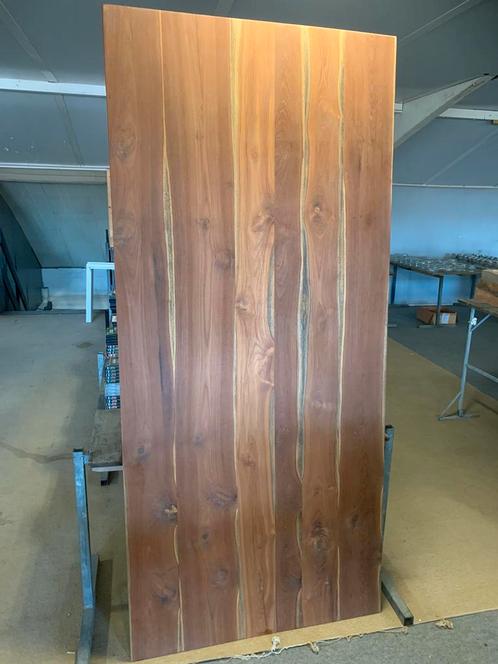 tafelblad 220 x 100 cm Teak hout massief, Huis en Inrichting, Tafels | Eettafels, Nieuw, 50 tot 100 cm, 200 cm of meer, Vijf personen of meer