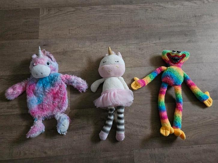 Huggy buggy, Unicorn kruikzakhoes, Ballet danseres unicorn, Kinderen en Baby's, Speelgoed | Knuffels en Pluche, Gebruikt, Overige typen