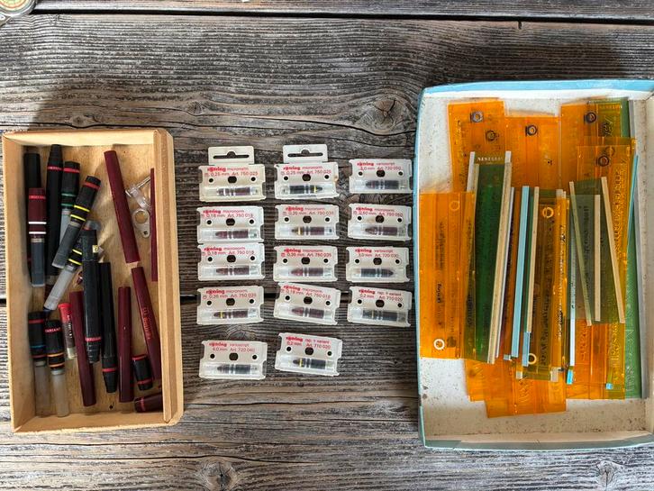 Complete Vintage Rotring Tekenset, Hobby en Vrije tijd, Tekenen, Overige typen, Ophalen of Verzenden