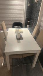 Eettafel Ikea  uitschuifbaar wit, Ophalen, Gebruikt, 4 tot 6 stoelen