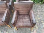 Eetkamerstoelen bruin stoer leer, Huis en Inrichting, Stoelen, Ophalen, Gebruikt, Bruin, Leer