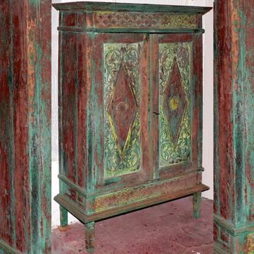 Unieke houten kast Java ka25 vintage landelijk antiek kunst beschikbaar voor biedingen