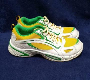 Sneakers geel, groen en wit, mt 39