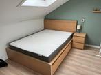 Ikea malm bedframe met lades 140x200, Huis en Inrichting, Slaapkamer | Bedden, Ophalen, Gebruikt, Wit, Tweepersoons