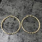 14k gouden oorbellen creolen wokkels groot, Sieraden, Tassen en Uiterlijk, Oorbellen, Ophalen of Verzenden