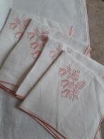 ZUIVER LINNEN DEKSERVET EN 4SERVETTEN UITVERKOOP, Ophalen of Verzenden