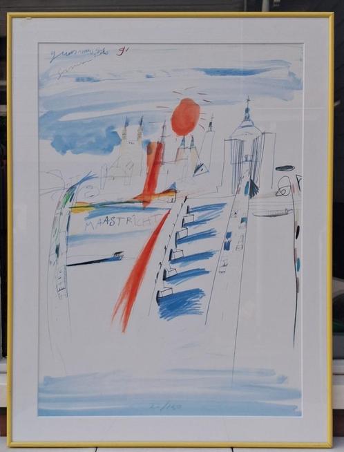 Guus van Eck, 2 Schilderijen Maastricht., Antiek en Kunst, Kunst | Schilderijen | Modern, Ophalen of Verzenden