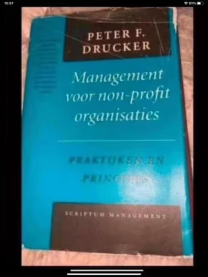 P.F. Drucker - Management voor non-profit organisaties, Ophalen of Verzenden, Zo goed als nieuw, Management